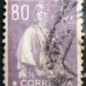Selo postal de Portugal de 1924 Ceres 80