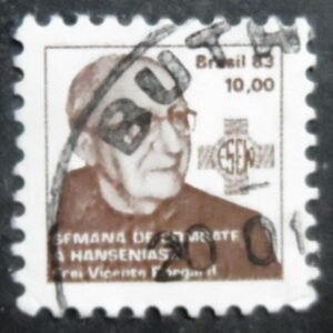 Selo postal do Brasil de 1983 Frei Vicente Borgard H20