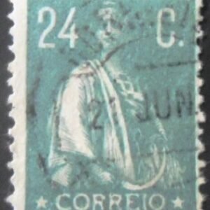 Selo postal de Portugal de 1921 Ceres 24