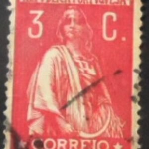 Selo postal de Portugal de 1917 Ceres 3