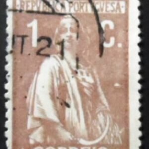 Selo postal de Portugal de 1917 Ceres 1c A