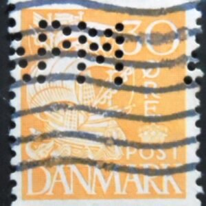 Selo postal da Dinamarca de 1933 Sailship 30 I