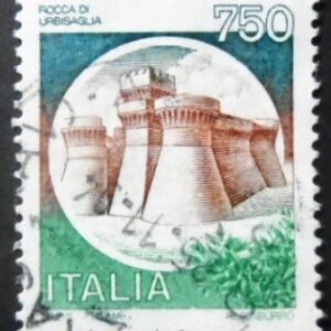 Selo postal da Itália de 1990 Castle Urbisaglia
