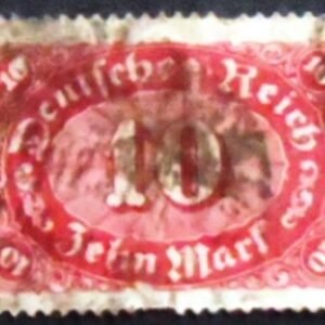 Selo postal da Alemanha Reich de 1921 Mark Numeral 10