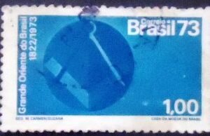 Selo postal do Brasil de 1973 Grande Oriente do Brasil