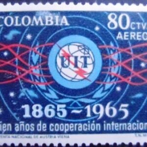 Selo postal da Colômbia de 1965 Electromagnetic Waves
