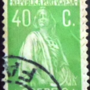 Selo postal de Portugal de 1926 Ceres 40