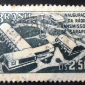 Selo postal do Brasil de 1957 Estação de Sarapuí U