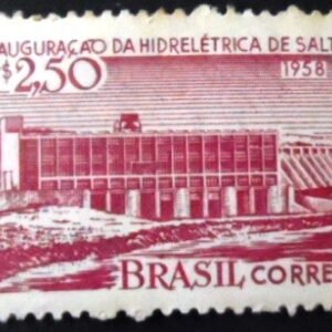 Selo postal do Brasil de 1958 Usina Salto Grande