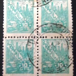 Quadra de selos postais do Brasil 1946 Petróleo