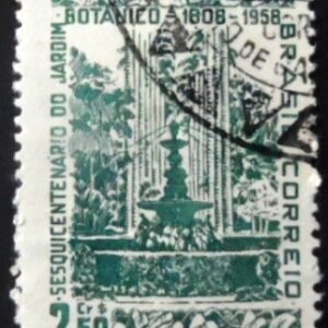 Selo postal do Brasil de 1958 Jardim Botânico NCC