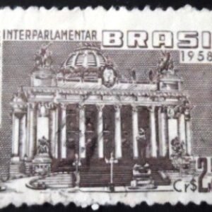 Selo postal do Brasil de 1958 Conferência Interparlamentar