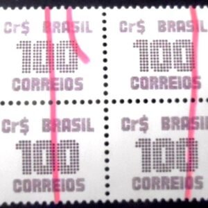Quadra de selos postais do Brasil de 1985 Cifra 100