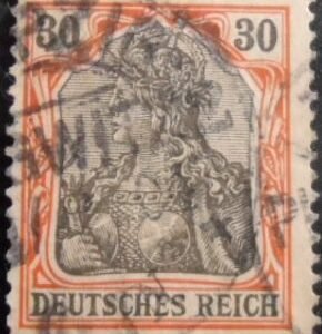 Selo postal da Alemanha Reich de 1902 Germania 30