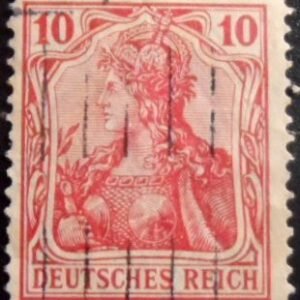 Selo postal da Alemanha Reich de 1905 Germania 10 Ia
