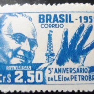 Selo postal do Brasil de 1958 Lei da Petrobrás - C 425 U