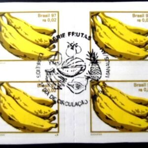 Quadra de selos postais do Brasil de 1997 Banana