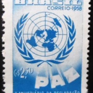 Selo postal do Brasil de 1958 Direitos do Homem