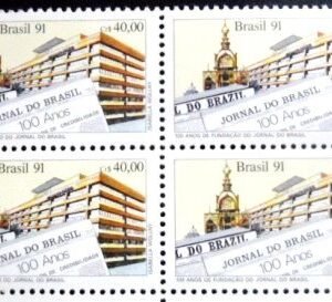 Quadra de selos postais do Brasil de 1991 Jornal do Brasil