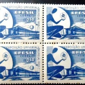 Quadra de selos postais de1958 Exposição de Bruxelas