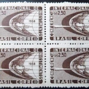 Quadra de selos postais do Brasil de 1958 Conferência Investimentos