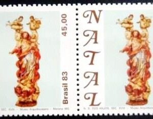 Par de selos postais do Brasil de 1983 N.S. dos Anjos