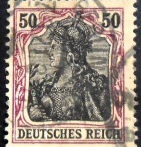 Selo postal da Alemanha Reich de 1906 Germania 50