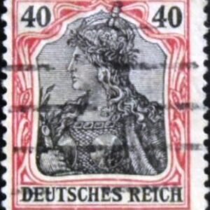 Selo postal da Alemanha Reich de 1915 Germania 40 IIa