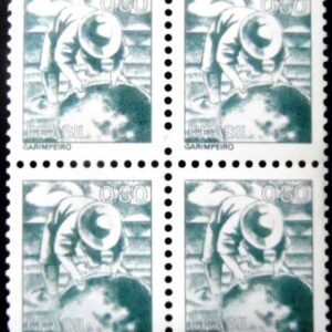 Quadra de selos postais do Brasil de 1976 Garimpeiro