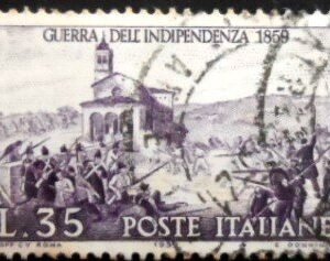 Selo postal da Itália de 1959 Battle of San Fermo
