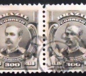 Par de selos postais do Brasil de 1906 Floriano Peixoto