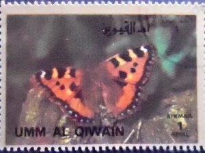 Selo postal de Umn Al Qaiwain de 1972 Small Tortoiseshell