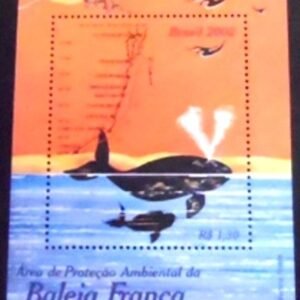 Bloco postal do Brasil de 2002 Baleia Franca