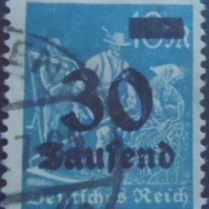 Selo postal da Alemanha Reich de 1923 30T on 10m