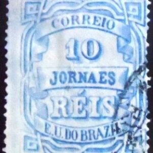 Selo postal do Brasil de 1880 Jornal Cifra Horizontal 10 JP3