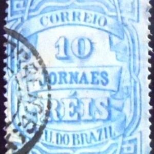 Selo postal do Brasil de 1880 Jornal Cifra Horizontal 10 JP3A