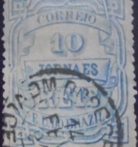 Selo postal do Brasil de 1880 Jornal Cifra Horizontal 10 JP4E