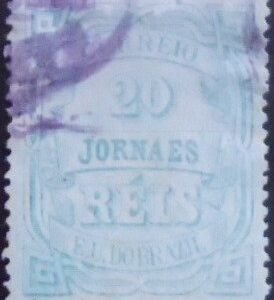 Selo postal do Brasil de 1880 Jornal Cifra Horizontal 20 JP6