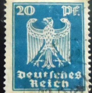 Selo postal da Alemanha Reich de 1924 New Imperial Eagle 20