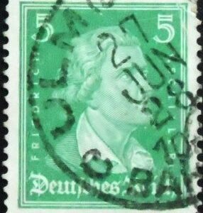 Selo postal da Alemanha Reich de 1927 Friedrich von Schiller 5