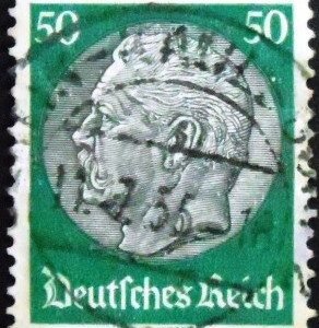 Selo postal da Alemanha Reich de 1934 Paul von Hindenburg 50