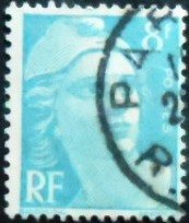Selo postal da França 1948 Marianne type Gandon 8