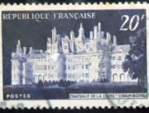 Selo postal da França de 1952 Castle Chambord