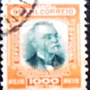 Selo postal oficial de 1906 Afonso Penna 1000 Réis