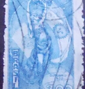 Selo postal do Brasil de 1933 Visita Presidente Justo 200