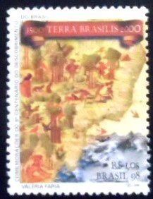 Selo postal do Brasil de 1998 Mapa Antigo