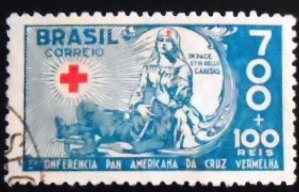 Selo postal comemorativo do Brasil de 1935 C 90 U