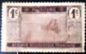 Selo postal da Mauritânia de 1913 Crossing Desert