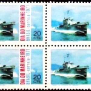 Quadra de selos postais do Brasil de 1971 Dia do Marinheiro M QD