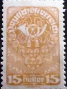 Selo postal da Áustria de 1920 Posthorn 15